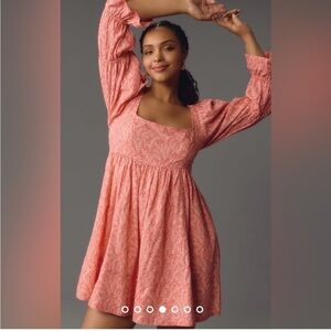 Anthropologie Pilcro Long-Sleeve Babydoll Mini Dress